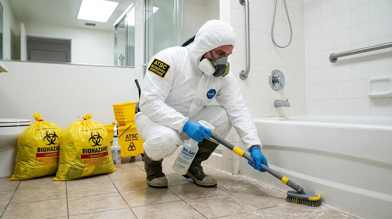 Decontamination equipment deployed for Blood Cleanup in Naugatuck